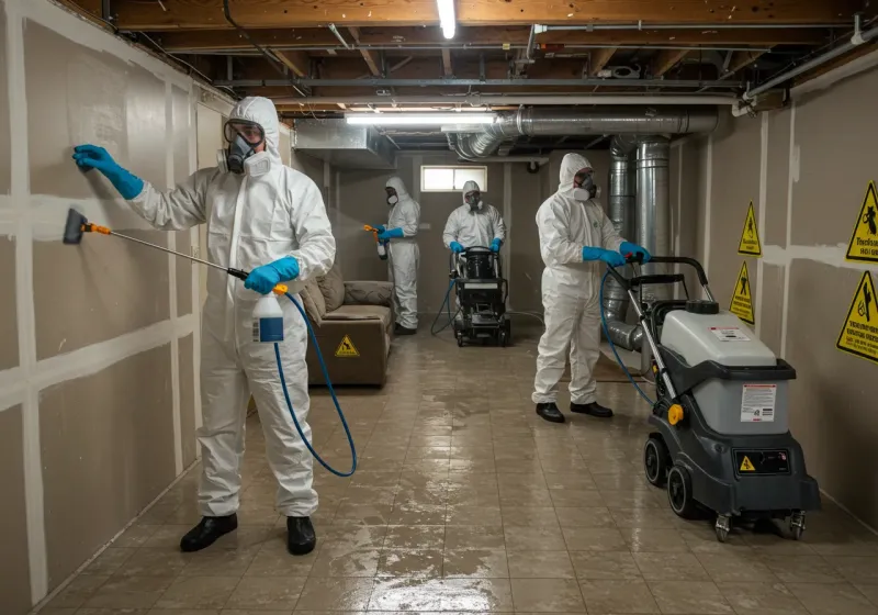 Basement Moisture Removal and Structural Drying process in Washington County, PA